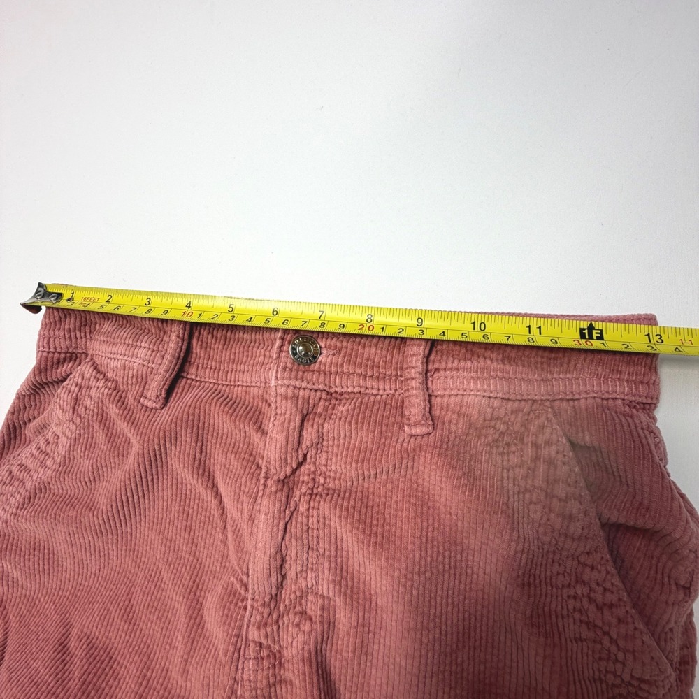 American Eagle Stretch Corduroy Cargo Pants Women's Dusty Rose Mauve Size 00 Reg - Picture 5 of 8